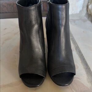 Women's Black Peep-Toe Ankle Boots